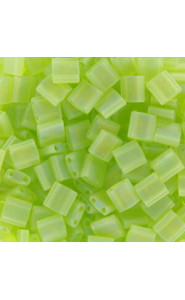 Miyuki tila 5x5mm beads - Matted transparent chartreuse ab TL-143FR